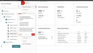 WatchGuard Cloud dashboard showing Firebox management details