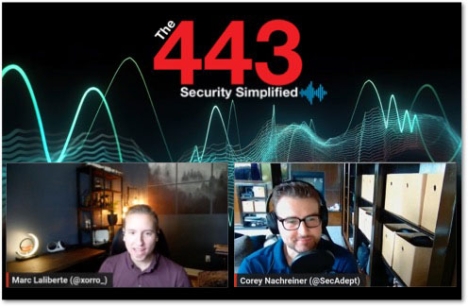 The 443 Podcast logo above photos of Marc and Corey