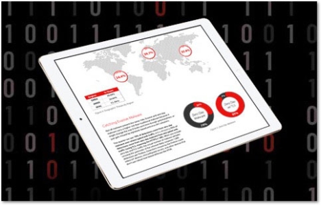 Quarterly Internet Security Report on a tablet screen