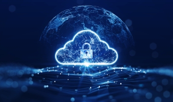 WiFi cloud with a lock in the middle