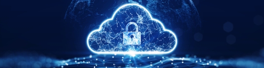 WiFi cloud with a lock in the middle