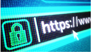 Browserleiste mit dem Schlosssymbol für gesicherte Inhalte